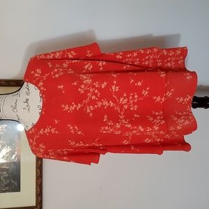 Vince Camuto orange floral blouse